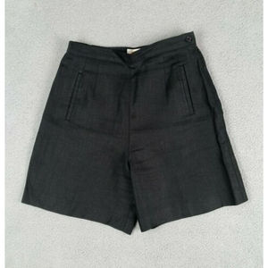 Talbots Petites Size 12 Irish Linen 100% Linen Black Women's Shorts